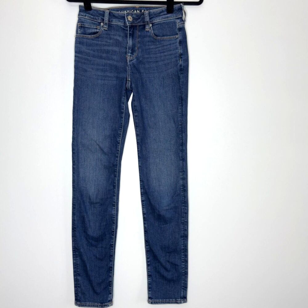 AE American Eagle Mid Rise Skinny Jeans Women's Size 0 Long Tall